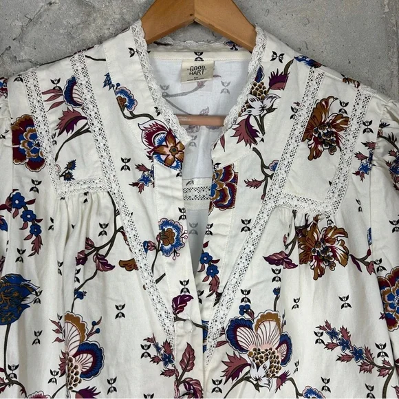 Good Hart white maroon navy floral paisley western button up xs - Picture 2 of 8